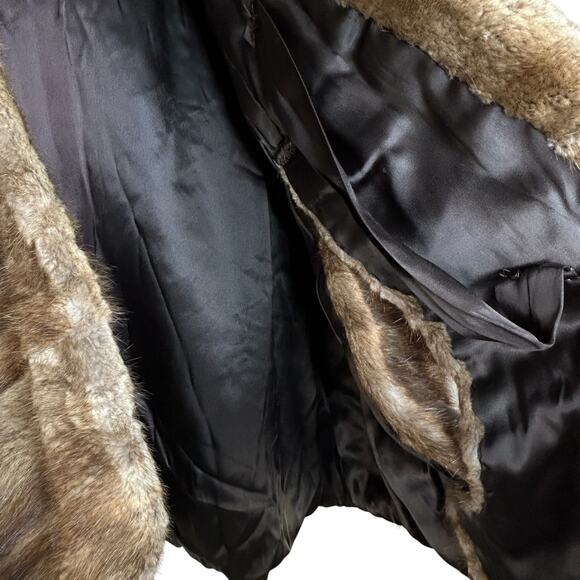 Vintage Fur Cape Capelet MCM 50s - 60s Brown Mob Wife Italian Glam Retro - Picture 4 of 5